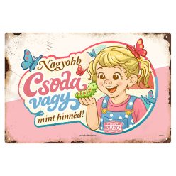   Retro fémtábla - Nagyobb csoda vagy mint hinnéd! - türkiz - A4 - 20x30 cm
